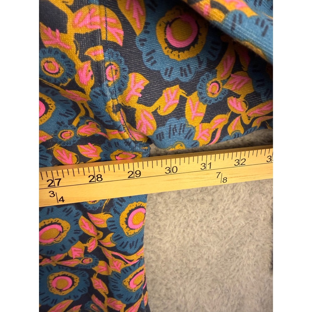 Natural Life Floral Cropped Sweatshirt Womens XL Blue Pink Mustard Pullover 645 - Picture 6 of 8
